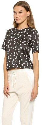 Band Of Outsiders Print Crop Top with Back Zip