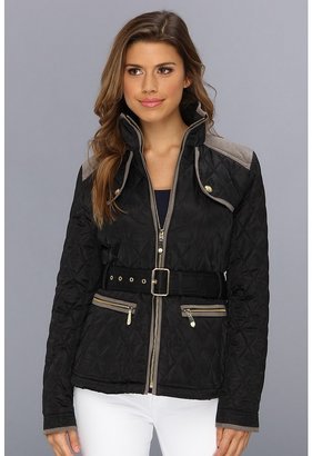 Vince Camuto Quilted Zip Front Belted Jacket F8021