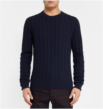 Dunhill Staghorn Cable-Knit Wool-Cashmere Sweater