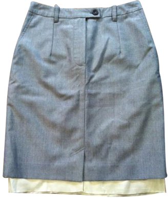 Dries Van Noten Grey Wool Skirt