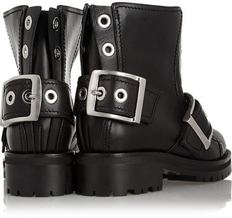 Alexander McQueen Buckled leather biker boots