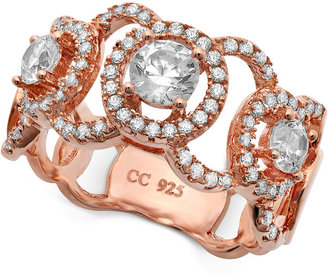 Crislu 18k Rose Gold over Sterling Silver Cubic Zirconia Circle Link Ring (1 ct. t.w.)