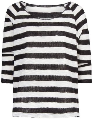 MANGO Striped open knit t-shirt
