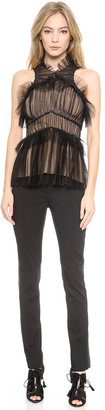 Vera Wang Collection Tulle Draped Halter Top