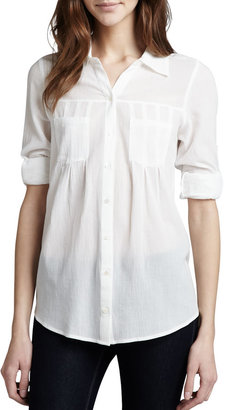 Joie Pinot Rolled-Sleeve Blouse