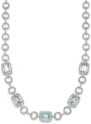 Townsend Victoria Blue Topaz (12 ct. t.w.) and Diamond Accent Necklace in Sterling Silver