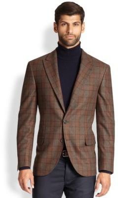 Brunello Cucinelli Wool/Silk/Cashmere Plaid Jacket