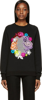 Christopher Kane Black Floral Graphic Sweatshirt