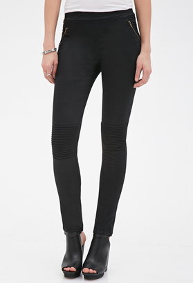 Forever 21 Tonal Topstitched Skinny Pants