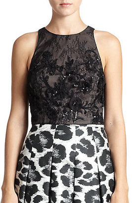 Sachin + Babi NOIR Embroidered Lace Top
