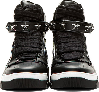 Givenchy Black Leather Star Tyson High-Top Sneakers