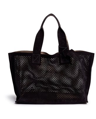 'Perfed' perforated suede tote