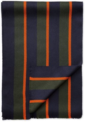 Charles Tyrwhitt Navy college stripe merino scarf