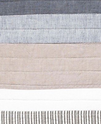 Nautica Tideway Cotton Woven Reversible Quilt, Twin - White/Blue/Taupe