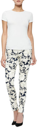 7 For All Mankind Floral-Print Skinny Ankle Jeans