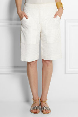 Chloé Silk-blend cloqué shorts