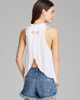 Free People Blouse - Lace Inset Collar