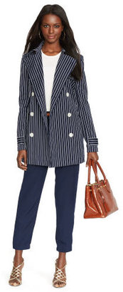 Ralph Lauren Striped Double-Breasted Trench