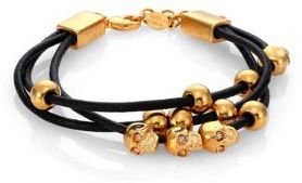 Alexander McQueen Skull Beaded Three-Row Friendship Bracelet