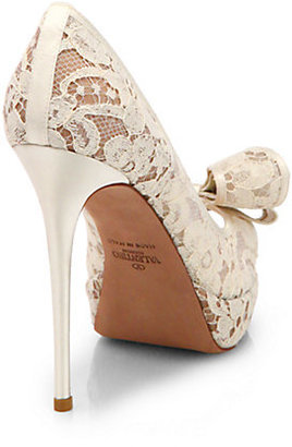 Valentino Couture Bow Lace Pumps