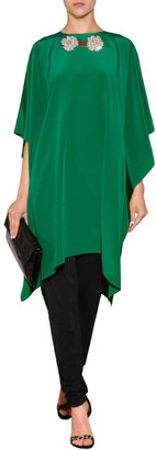 Issa Silk Poncho with Brooch Gr. ONE SIZE