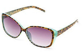 Jessica Simpson Blue Plastic Cat Eye Overlay Sunglasses