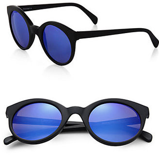 Illesteva White Chapel Matte Mirrored Sunglasses