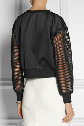 Milly Mesh-trimmed tech-jersey top