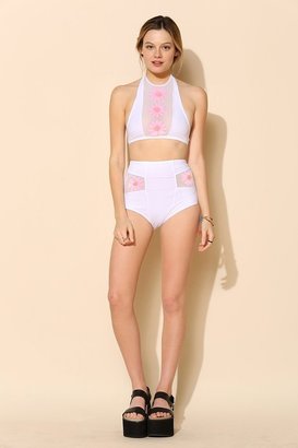 Urban Outfitters UNIF Gidget Floral-Inset Bikini Bottom