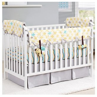Babee Talk Organic Bed Set -Rail Cover, Front, Sheet, Crib Skirt, two Toys - Yellow - Gender neutral
