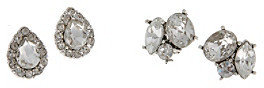 Erickson Beamon ROCKSTM Silvertone Arcade Crystal Earrings, 2 Pair