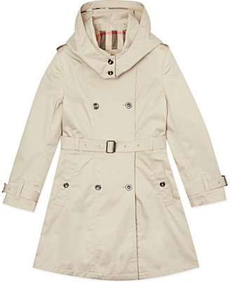 Burberry Removable hood twill trench 4-14 years