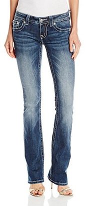Miss Me Aztec Inspired Embroidered Boot Cut Denim Jean