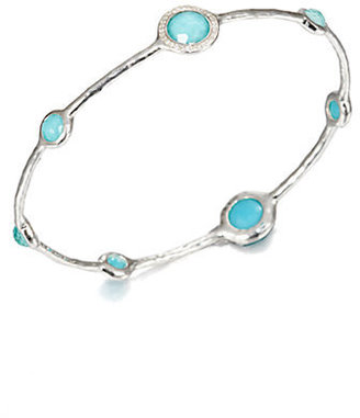 Ippolita Stella Turquoise, Mother-Of-Pearl, Diamond & Sterling Silver Doublet Bangle Bracelet
