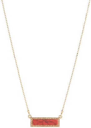 Kensie Pave Bar Bead Chain Necklace