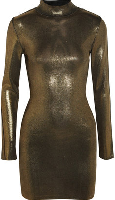 Balmain Open-back metallic knitted dress