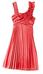 My Michelle Girls' 7-16 Coral Pleated Dress
