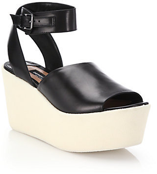 Derek Lam Fabian Leather Wedge Sandals