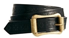 ASOS Skinny Embossed Waist Belt - Black