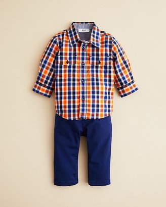 HUGO BOSS Infant Boys' Mini Check Woven Shirt & Neptune Twill Pants - Sizes 6-18 Months