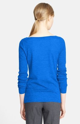 Nordstrom Signature Ribbed Sleeve Featherweight Cashmere Sweater