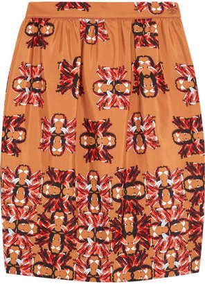 M Missoni Printed cotton and silk-blend skirt