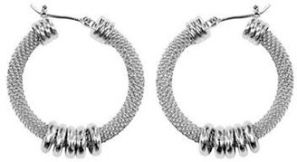 Anne Klein Mesh Hoop Earrings-SILVER-One Size
