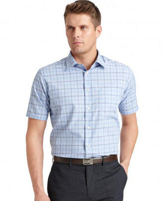 Van Heusen Short Sleeve Mini Check Woven Shirt