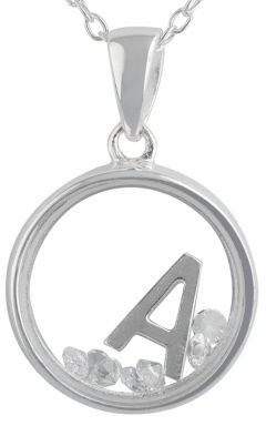 Lord & Taylor Sterling Silver and Cubic Zirconia A Pendant Necklace