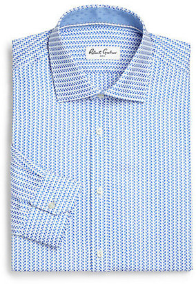Robert Graham Regular-Fit Patterned Stripes Dress Shirt