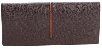 Tod's brown and orange leather bi-fold travel wallet
