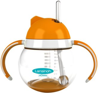 Lansinoh mOmma Dual Handle Straw Cup - Orange - 8.4 oz