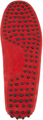 Tod's Nubuck Braided-Tie Driver, Red