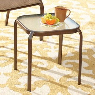 Bed Bath & Beyond Hawthorne Glass Top Accent Table in Bronze